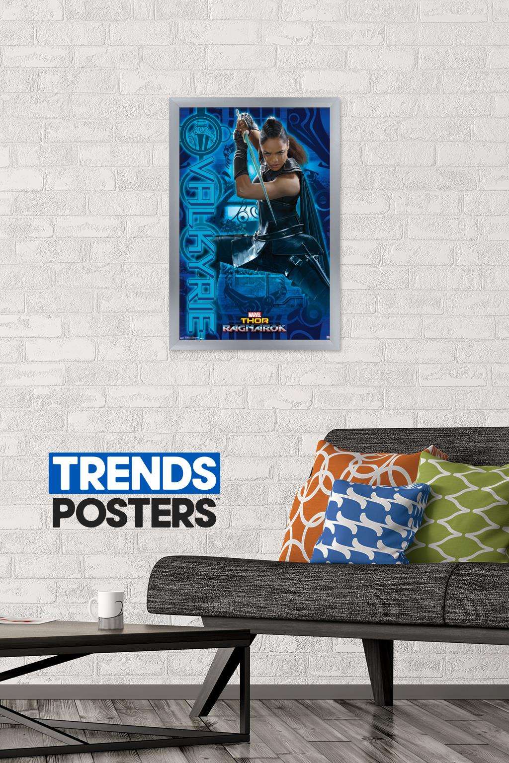 Marvel Cinematic Universe - Thor - Ragnarök - Valkyrie Wall Poster, 14.725" x 22.375", Framed