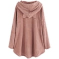 thumbnail image 5 of Vestido largo con capucha para mujer, bonito patrón de invierno con orejas de gato, forro polar borroso con capucha, vestido de manta, Tops de felpa para chicas adolescentes Pompotops gfhjh14247, 5 of 5