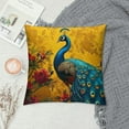 thumbnail image 2 of Orinice Peacock Flowers Graphic Decorative Cushion Pillow Cover for Home Couch Living Room Bed Sofa, Short Plush, 1PC 12x12in, 2 of 5