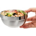 thumbnail image 5 of Xiao Hua cuencos de acero inoxidable de 5,11 pulgadas para aperitivos, sopas, ensaladas ligeras y platos metálicos de doble pared para servir salsas, arroz, fideos y helados., 5 of 5