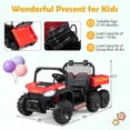 thumbnail image 2 of Costway 24V 2-Seater Ride on Dump Truck,4WD Kids Ride on Car with Electric Dump Bed Red, 2 of 10