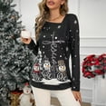 thumbnail image 5 of SOMER Women's Ugly Christmas Sweatshirt Pullover Top Funny Snowman Graphic Oversized Slanted Collar Fashion Long Sleeve T-Shirt, 5 of 7
