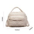 thumbnail image 2 of HUISZJ Women Nylon Quilted Shoulder Bag, Adjustable Strap Crossbody Bag, Trendy Backpack for Work Shopping Travel (White), 2 of 10