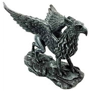 Gothic Stoic Winged Flight Gryphon Griffin Gargoyle Figurine Sculpture Hero Creature Legend