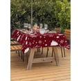 thumbnail image 2 of Outdoor Tablecloth with Umbrella Hole and Zipper, Red Christmas Snowflakes Rectangle Table Cloth 60x84 Inch Waterproof Tablecloth, Winter Xmas Pine Tree Plant Picnic Table Cover for Patio Camping, 2 of 7