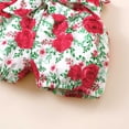 thumbnail image 4 of Girls Summer Outfit Ribbed Ruffle Bodysuit Floral Bloomer Shorts Headband 3 Piece Baby Clothes Set 0-24M, 4 of 6