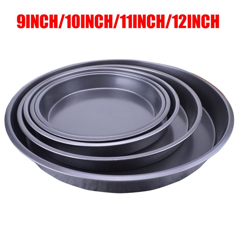 New Round Deep Dish Pizza Pan Non-Stick Pie Tray Baking Kitchen Tool Steel, Black