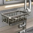 thumbnail image 3 of Liamobondopolis Living Sink Draining Rack Faucet Storage Rack Dishcloth Storage No Punching Can Hung Hollowed Out Sink Sponge Storage Rack Kitchen Essentials, 3 of 4