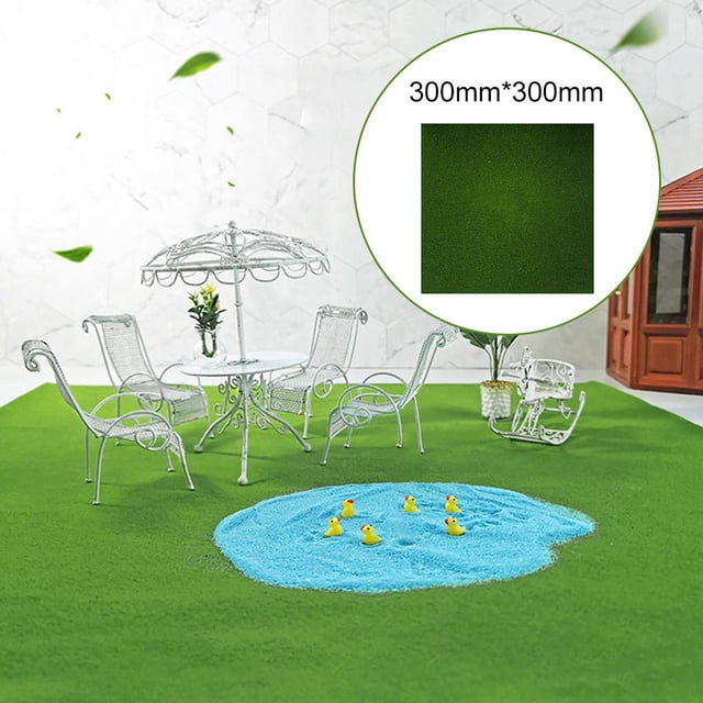 Personalización manual jardín patio Césped perfecl Modelo Escena Hierba Césped Adorno en miniatura Casa de muñecas