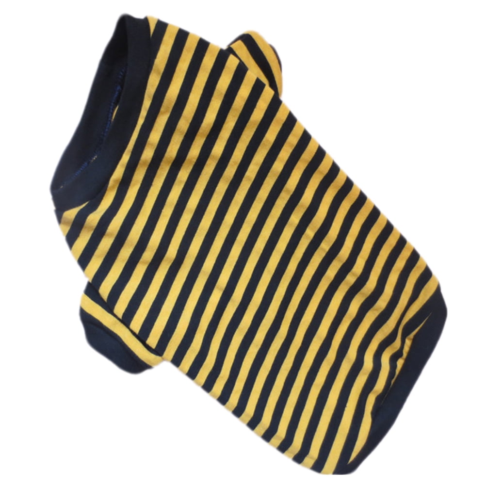 OUNONA Yellow Dog Vest with Striped Design Comfortable and Breathable Pet Clothes for Outdoor Activities