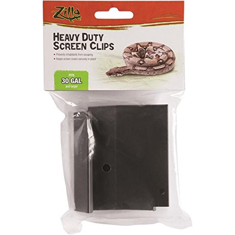 Zilla Heavy Duty Terrarium Screen Clips, Large, Black