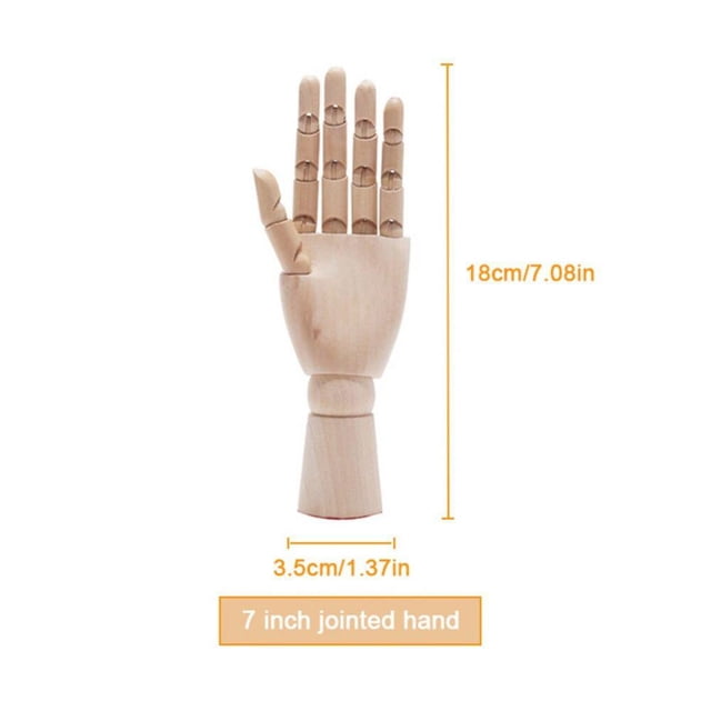 Wooden Hand Figurines Rotatable Joint Hand Model Drawing Sketch Mannequin Miniatures Home Office Desktop Room DIY Decoration