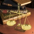 thumbnail image 4 of UROOZ NAUTICAL Antique Brass Weighing Scale Balance Decoration, Nautical Justice Law, Brass, 7.5 Inch, 4 of 5