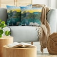 thumbnail image 5 of Ambesonne Nature Throw Pillow Cover 2 Pack, Sunrise at Lake, 24", Blue Green, 5 of 7