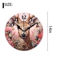 thumbnail image 2 of 14 Inch Wall Clock Battery Operated Silent Clock Decorative for Office, Kitchen, Outdoor, Living Room，Srping Deer Bird Flower Picture, 2 of 4