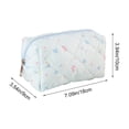 thumbnail image 3 of Small Quilted Makeup Bag for Women, Cute Floral Cosmetic Bag, Emergency Bag Travel Toiletry Pouch Gifts for Girls Her Mom Friend Sister Blue, 3 of 6