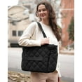 thumbnail image 6 of Tote Bag for Women, Lightweight Puffer Tote Work Bags with Compartments for Travel, Quilted Shoulder Bag with Zipper, 6 of 12