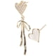 thumbnail image 3 of EeaseMX 1 par de pendientes de moda para niñas con forma de corazón y lazo, joyería para mujer, decoración asimétrica para las orejas (dorado), 3 of 7