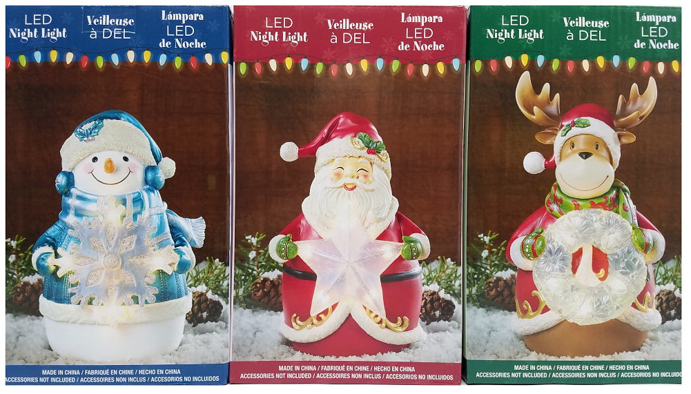Christmas LED Lamp Santa Claus Snowman Night Lights Desktop Ornaments-USA SHIP 