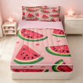 thumbnail image 2 of Erosebridal Tropical Watermelon Zipper Full Size Comforter Sets with Fitted Sheet and 2 Pillowcases, Summer Fruit Zipper Bedding Set, Pink Reversible, 2 of 7