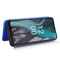 thumbnail image 3 of KAIYANG Funda de cuero PU anticaídas para Nokia C22, funda con textura de fibra de carbono y ranura para tarjetas, estilo B, Nokia C22, color azul, 3 of 5