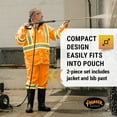 thumbnail image 4 of Pioneer Hi Vis Waterproof Lightweight Rainsuit - Work Safety Hooded Jacket and Bib Pants - Adjustable Pant Length - Hi Vis Orange, 4 of 9