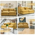 thumbnail image 3 of JONPONY 76.77" U Shaped Couch,Oversized 2 Seats Sectional Sofa,Sleeper Convertible Upholstery Sofá with 2 Ottomans & Side Pockets for Living Room,Furniture,Apartment,Yellow, 3 of 11