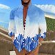 thumbnail image 2 of Men'S Retro Casual Loose Fitting Long Sleeved Printed Shirt Fashion Standing Collar TopXL, 2 of 5