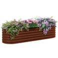 thumbnail image 2 of Outsunny Galvanized Raised Garden Bed Kit, Metal Planter Box with Safety Edging, 76.75" x 23.5" x 16.5", Brown, 2 of 9
