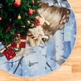 thumbnail image 3 of FMSHPON Christmas Winter Owls Birds Snowflakes Xmas Christmas Tree Skirt Stand Mat for Holiday Party Decoration Indoor Outdoor 36 inches, 3 of 6