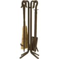 thumbnail image 1 of Dagan 7604 Ensemble d'Outils de Cheminée en Fer Forgé - Balai à Maïs, Bronze - 5 Pcs, 1 of 1
