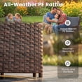 thumbnail image 5 of MRUAKA Wicker Patio Furniture Set, 4 Piece Outdoor Sectional Conversation Sets, Brown PE Rattan Patio Sofa Set for Backyard, Balcony, Deck, Porch, 5 of 9