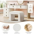 thumbnail image 3 of Tribesigns Vanity Stool Chair, Large Foot Stool Ottoman, Extra Seating for Living Room(2,White）, 3 of 5