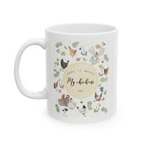 Farm Charm 11 oz Coffee Mug - Funny Gift for Chicken Lovers White Ceramic