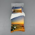 thumbnail image 2 of Ambesonne Landscape Bedding Set 4 Pcs, Mediterranean Valley, Queen, Blue Yellow Green, 2 of 3