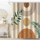 thumbnail image 5 of Cortina de ducha de tela impermeable, cortinas de baño bohemias, cortinas de baño para el hogar con ganchos, accesorios-C, 5 of 6