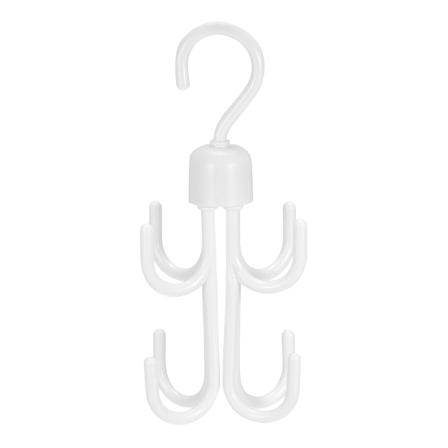 Unique Bargains 8 Crochets dans 1 Crochet de Placard Multifonction, Organisateur de Rangement Rotatif PP Blanc