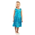 thumbnail image 5 of Baby Girls Casual Dress Shoulder Bow Kids Summer Party Sleeveless Dresses in Galaxy-Turquoise, Size 11-12, 5 of 6