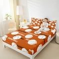 thumbnail image 5 of Feelyou Orange Volleyball Print Twin Sheet Sets for Kid, Cartoon Football Lover Twin Fitted Sheet, Eat Sleep Sport Flat Sheet, Breathable Home Decor, 3pcs, 5 of 8
