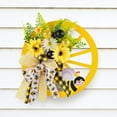 thumbnail image 1 of Coronas con ruedas, girasoles, flores simuladas, anillos de ratán, decoraciones para colgar en la pared, corona de girasoles, corona de ratán, corona de girasol artificial, camino de jardín,, 1 of 9