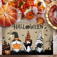 thumbnail image 2 of Halloween Placemats Set of 6 Gnomes Pumpkin Place Mats Fall Placemat Black Cat Bat Castle Khaki Table Mats for Dining Kitchen Table Holiday Dinner Party Home Decorations 13x19 Inch, 2 of 8