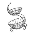 thumbnail image 2 of Cesta de frutas Cesta de almacenamiento Colgador de frutas y plátanos Decoración Frutero Cesta de frutas de 2 niveles para decoración de mesa de mostr Negro, 2 of 8