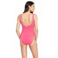 thumbnail image 2 of LAUREN RALPH LAUREN Women's Pink Stretch Shirred Lined Deep V Neck Twist Front Underwire One Piece Swimsuit 0, 2 of 3