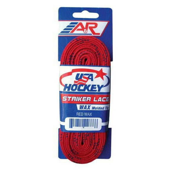 A&R Sports USA Hockey Striker Laces, Waxed 84" - Red