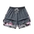thumbnail image 5 of WAYUTE Womens Shorts Drawstring Elastic Waist Workout Shorts with Built in Liner and Pockets Summer Casual Outdoor Sports,Dark Gray,XL, 5 of 5
