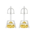 thumbnail image 4 of Clara Pucci 3Ct Natural Citrine Princess Cut VVS1 Screw Back Stud 14k Solid hypoallergenic Gold Designer Earrings For November, 4 of 7