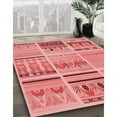 thumbnail image 3 of Ahgly Company Machine Washable Indoor Rectangle Transitional Light Salmon Pink Area Rugs, 7' x 10', 3 of 7