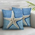 thumbnail image 3 of COMIO Ocean Beach Pillow Covers Nautical Summer Sea Theme Cushion Covers Starfish Lighthouse Sailboat Anchor Sea Shell Coastal Throw Pillow Cases for Home Bed Decoration, 3 of 5