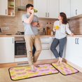 thumbnail image 6 of 2-Piece Kitchen Rugs Set Non-Slip Mats Carpet Floor for Kitchen, Bathroom (19.7"x27.6" & 19.7"x47.2") Yellow and Pink Bows, 6 of 7