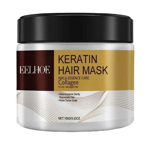 Mascarilla capilar con colágeno y proteína de queratina para cabello seco y dañado Tratamiento reparador con argán 100 g